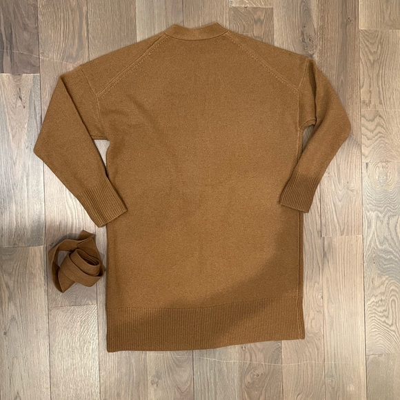 J.Crew Tie-waist cardigan dress in wool-cashmere S Small Hillside Brown - Picture 6 of 8